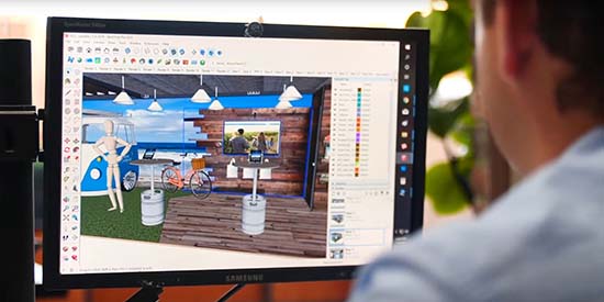 3D rendering of custom trade show displays